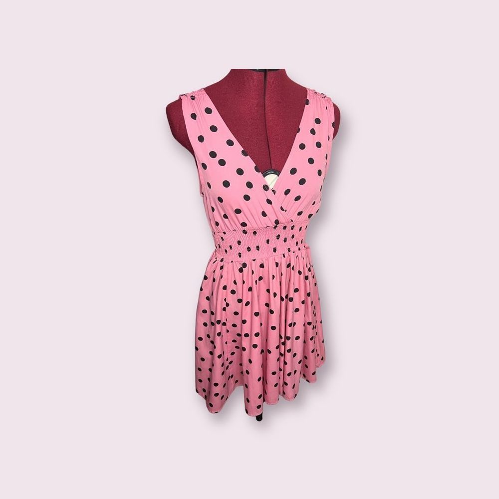 Pink with Black Polka dots dress